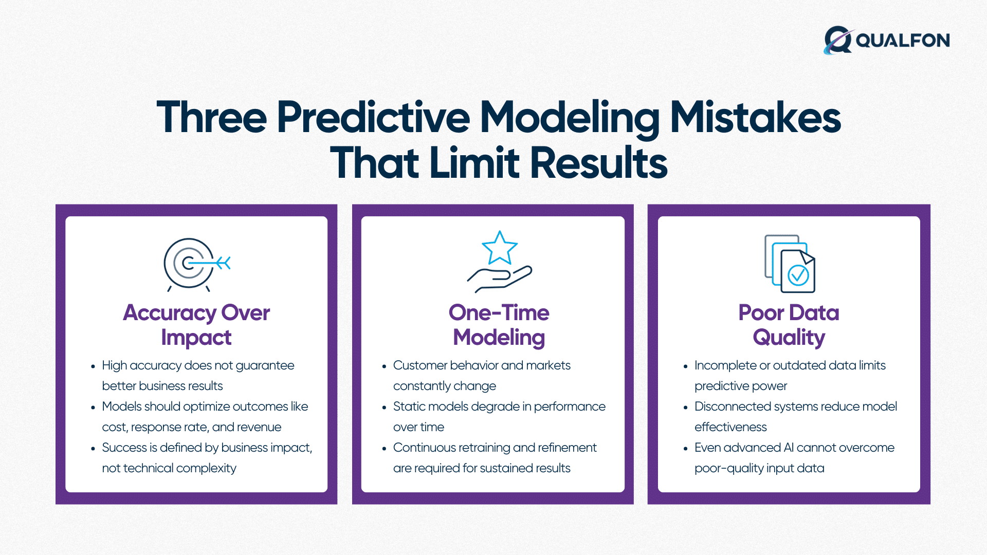 Three predictive modeling mistakes: accuracy, one-time projects, data quality