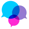 Marketing services icon with connected customer communication bubbles