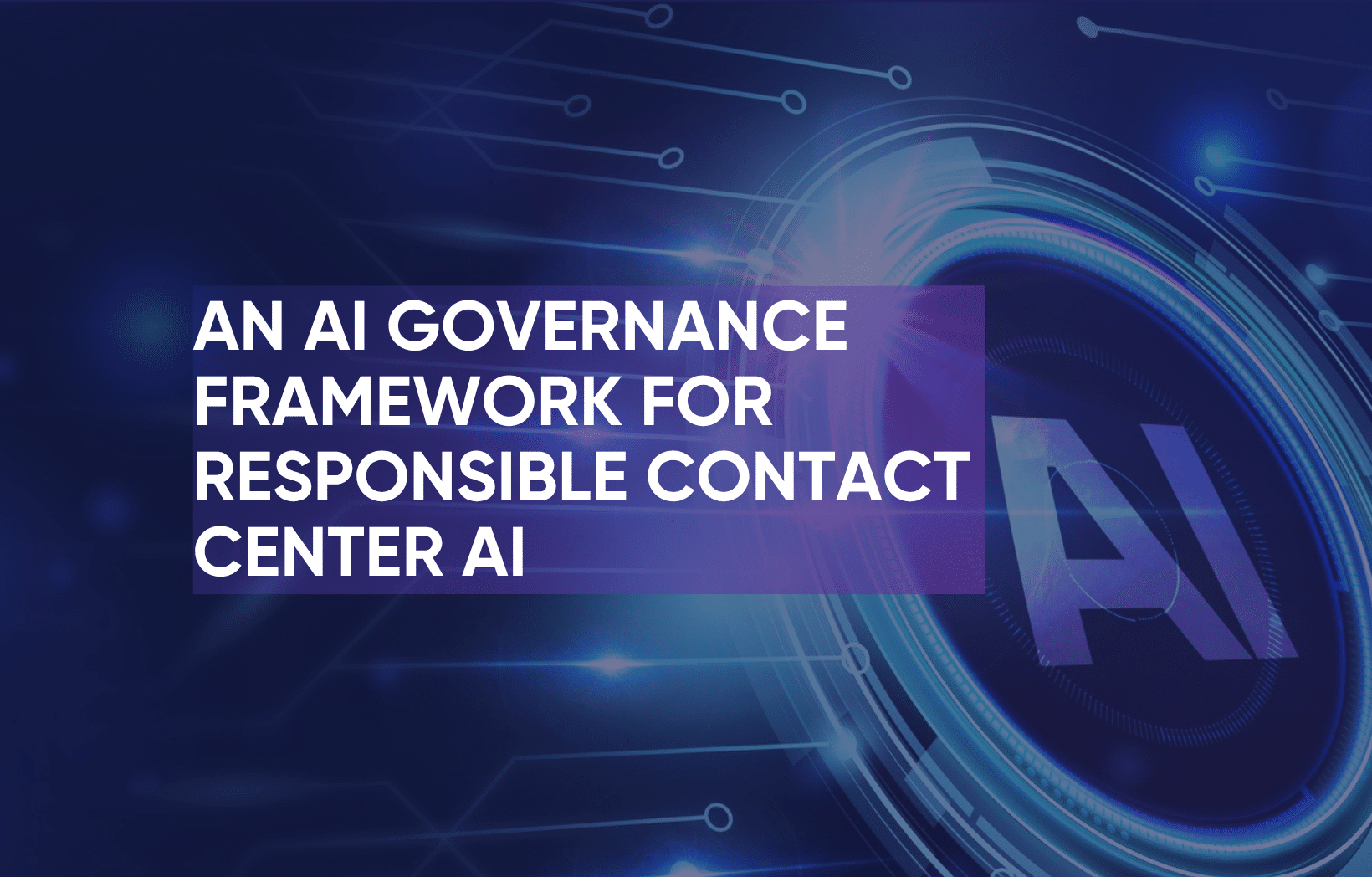 Cover of Qualfon's special report on an AI governance framework for contact center AI